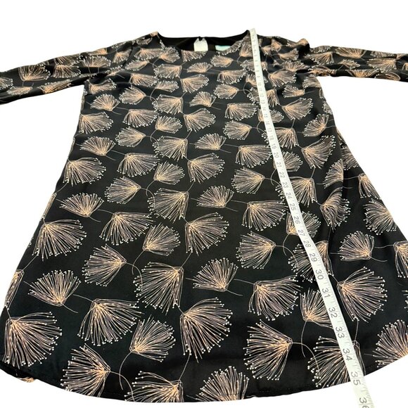 Veronica M Black Tan Floral Shift Dress with Bell Sleeves Size M - Picture 8 of 8
